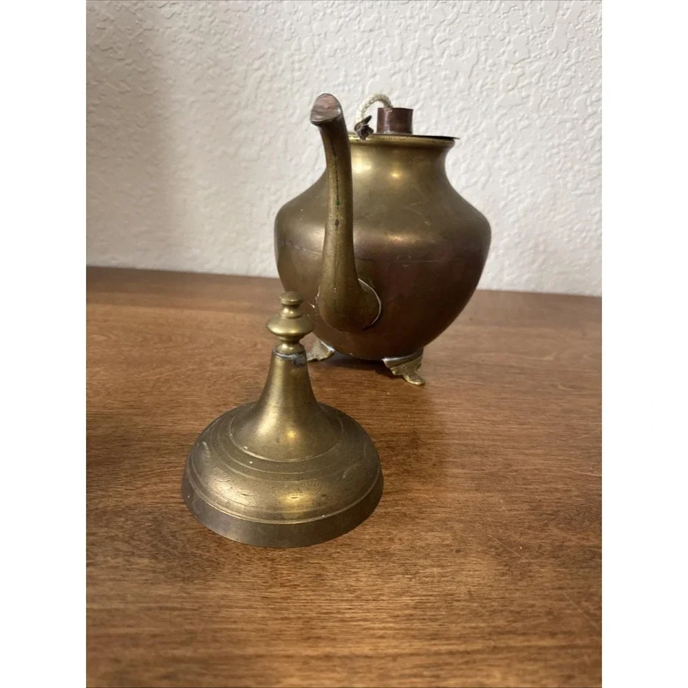 Vintage Cespedes Brass Kettle With Decorative Feet Cooper Wick Chile